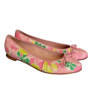 Lilly Pulitzer Pink‎ Hibiscus Floral Ballet Flats 9M